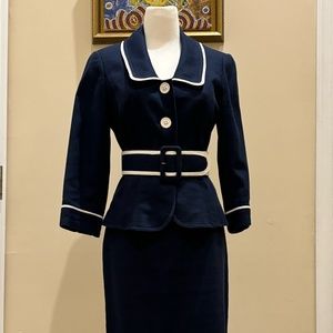Spring Suit Navy/White Kay Unger Sz 2